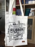 Shopping / Document Bag with Wording "Rubber" in Different Languages